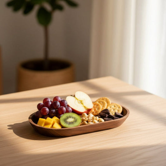 Prato de Madeira Redondo para Mesa e Café – Simplicidade que Aconchega